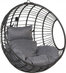 Aspio Hanging Basket Chair Rattan Black without Frame Including Seat and Pillow