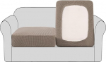 BellaHills Sofa Seat Cushion Cover, Stretch Chair Protective Cover, Spandex Elastic Couch Cushion Covers, Furniture Protection for Sofa Seat Cushion (2 Seater Cushions, Taupe