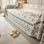 YHXBD Throws for Sofas, Extra Large, Sofa Cover for 2, 3 and 4 Seater, Bohemia Chenille Protective Cover for Sofa, Versatile Throw for Sofa, Bedspread and Sofa, Grey, 180 x 90 cm