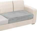 NAISI Couchkissenbez&uuml;ge, 1 St&uuml;ck, Samt, Stretch, Zweisitzer-Bezug oder 2-Sitzer-Sofabezug, weich, individuelle Couchbez&uuml;ge f&uuml;r Sektionalsofa (1 St&uuml;ck f&uuml;r 2-Sitzerkissen oder Zweisitzer, Hellgrau)