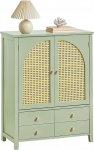 SoBuy FSB72-GR Shoe Cabinet Kitchen Sideboard Living Room with Grid Look Doors Cupboard Buffet Storage Cabinet Chest of Drawers Width Approx. 70 x 90 x 34 cm Green