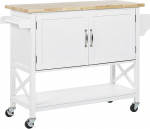 Beliani Mele Practical Serving Trolley with Spacious Cupboard Country House Style White