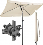 Menz SunnyShade r&otilde;duvarju, p&auml;ikesekaitse r&otilde;dukomplekt 3-in-1, beež - UV50+ p&auml;ikesevarju ristk&uuml;likukujuline 200 x 125 cm + p&auml;ikesevarju hoidja r&otilde;dukaitse + p&auml;ikesevarju kate