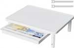 ETHU Monitorst&auml;nder Holz, 3-Fach H&ouml;henverstellbar Monitor Stand Riser mit Schublade 37,5x28,5cm, Belastbar bis 25kg, Ergonomischer Computer-St&auml;nder f&uuml;r Home-Office B&uuml;ro,Wei&szlig;