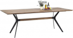 Kare Design Downtown laud, pruun, 6-8 inimesele, t&auml;ispuidust s&ouml;&ouml;gilaud, suur s&ouml;&ouml;gilaud, Skandi stiil, minimalistlik kangas, &otilde;litatud tammepuit, terasraam, mitmek&uuml;lgne, 78 x 100 x 220 cm (K x L x S)