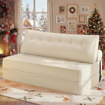 HOMMPA Kokkupandav diivanvoodi &Uuml;mberehitav 3-in-1 diivanvoodi magamistool koos pehmendusega Bean Bag diivanitool Mugav diivanvoodi p&otilde;randale Diivan Lounge magamistuppa elutuppa Beež 150 cm