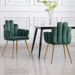 chairus Set of 2 Velvet S&ouml;&ouml;gitoa toolid K&ouml;&ouml;k Pehmendusega istme tugitool Magamistuba Elutuba Aktsenttitoolid metalljalgadega (roheline)