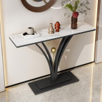 Stiilne Faux Marble Console kitsas sissep&auml;&auml;suga aktsent tabel elutuppa ja koridori kaasaegne diivanilaud Kodudekoratsiooni &scaron;ikk disain ja ruumi s&auml;&auml;stev m&ouml;&ouml;bel