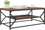 vidaXL T&ouml;&ouml;stuslik taaskasutatud puidust kohvilaud vana v&auml;limusega riiuliga Ristk&uuml;likukujuline matt musta raamiga Sobib 4 inimesele Ideaalne m&ouml;&ouml;bel eluruumi jaoks Rustiline puit moodne