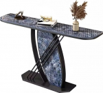 Marmor-Konsolentisch, Moderner Konsolentisch, Kratzfeste Schieferplatte, F&uuml;r Wohnzimmer,Flur,B&uuml;ro,Korridor,Schlafzimmer,Eingangsbereich(Black+Blue,100cm/39.3")