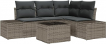 Model3347049 4-osaline aia diivan komplekt koos pehmendusega Grey Poly Rattan Garden Lounge