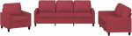 Veinipunane kunstnahast diivanikomplekt 1 tugitooliga, 2-kohaline ja 3-kohaline - elutoa komplekt - Max 110 kg istme kohta Model3201401