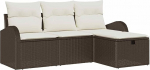 Gartensofa-Set mit Kissen mit Speicher 4 tk Braun Poly-Rattan Gartenm&ouml;bel Model3360379