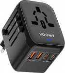 Voomy Travel Adapter Worldwide, reisipistik 2 USB, 2 USB C ja 1AC pistikupesa, rahvusvaheline pistikupesa adapter, Universal Adapter, USA UK Tai, Travel Adapter Usa, Travel Adapter Uk, Travel Adapter, Travel Adapter