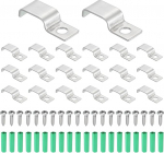 hankekaart 30 St&uuml;ck starre Rohrb&auml;nder passend f&uuml;r 5 x 15 mm Streifen/Kabel, Edelstahl, U-f&ouml;rmige Kabelbandklemme mit 1 Loch f&uuml;r Rohr, Draht, Schnur, Rohrbefestigung
