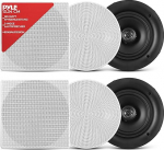 5.25'' In-Wall/In-Ceiling Dual Speakers (Paar) - 2-Way Woofer Speaker System 1/2" Polymer Tweeter Flush Mount w/ 80Hz - 20kHz Frequency Response 150 Watts Peak 8 Ohm Rating - Pyle PDIC56 (White)
