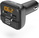 Hama FM saatja autoraadio jaoks koos AUX, USB ja autolaadijaga (autoadapter sigaretis&uuml;&uuml;taja pistikupesa 3,5 mm pistiku&uuml;hendusega ja 2 USB pesa USB-pulga ja laadimise jaoks), must