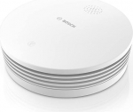 Bosch Smart Home Smoke Alarm II koos rakendusfunktsiooni ja vahetatava akuga, mis on &uuml;hilduv Apple HomeKitiga