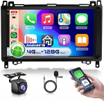 4G 128G VECHTEL 9-tolline Bluetooth autoraadio Mercedes Benz B200 W169 W245 W639 Sprinter Vito Viano Carplay Android Auto, Android 15, DSP EQ, WiFi GPS, Mirror Link, RDS/FM raadio 2 DIN AHD tagantj&auml;rele