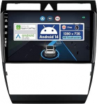 Android 14 autoraadio Audi A6 C5 S6 (1999-2004) / RS6 (2002-2006) - tagurduskaamera tasuta - 2G + 32G - IPS 9-tolline 2 DIN - DAB roolijuhtimispult WiFi Carplay Android auto Bluetooth DSP