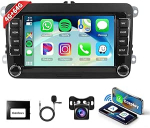 Podofo Android 13 autoraadio VW Passat Polo Seat Skoda Tiguan traadita Carplay Android auto, 7-tolline puuteekraan 4G + 64G Bluetooth/Mirror Link/FM/RDS/WiFi/GPS Navi/Voice Control + tagurdamine