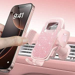 MRGLAS 2025 uuendatud telefonihoidja teie auto jaoks uue metallist konksuklambriga, mugav &otilde;huventilaatori telefonihoidja, &uuml;he k&auml;ega t&ouml;&ouml;tamine, universaalne autokinnitus iPhone'ile, Androidile ja k&otilde;igile teistele seadmetele