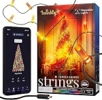 Twinkly Strings USB-C k&uuml;&uuml;nal 100 LED, LED-k&uuml;&uuml;nalde muinasjututuled, RGB LED-tuled, mitmev&auml;rvilised, tuled s&otilde;brap&auml;evaks, &uuml;hildub Alexa ja Google Home'iga, USB-C, roheline kaabel, 6 m
