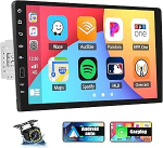 CAMECHO Autoradio 1 DIN 9-tolline traadita Carplay Android Auto YouTube Bluetooth raadio puuteekraaniga koos tagurduskaameraga Peeglilink FM/AM/RDS SWC 2USB roolijuhtimispuldiga
