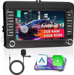 Android 13 Autoradio f&uuml;r VW Golf 5 Tiguan Touran Passat Polo Skoda Caddy Seat Radio Wireless Carplay Android Auto 7 Zoll Touchscreen mit Nai Sobib Volkswagen 7-tollise auto stereo jaoks