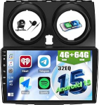 CAMECHO 4+64G 9 Zoll Android 15 Autoradio f&uuml;r Nissan Qashqai 2006-2016 mit GPS WiFi, Wireless Carplay Bluetoot Navi Radio HD Touchscreen mit Android Auto FM RDS EQ Mirror Link +R&uuml;ckfahrkamera