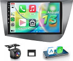 Hodozzy Carplay autoraadio Seat Leon 2005-2012 Android autoradio koos satelliitnavigatsiooniga, 9-tolline puuteekraan Android Car/WiFi/GPS/RDS/FM/Bluetooth/USB-ga