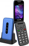 Volfen Nexo Flip MAX kokkupandav mobiiltelefon eakatele, suured nupud ja klahvid, lihtne kasutada, USB-C, 3 otsem&auml;lu, laadimisjaam, must (sinine)