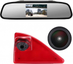 18 mm objektiivi tippkvaliteediga tagurduskaamera + 4,3-tolline auto tahavaatepeegel pidurituled pidurituled auto katuse tagurduskaamera Opel/Vauxhall Movano/Renault Master/Nissan NV400 jaoks