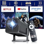 Salange Mini projektor, &uuml;hildub Netflixiga, 4K toetab Android 13, Smart Projector Portable 5G WiFi 6 BT 5.3, Mini projektor Full HD 1080P auto v&otilde;tmes&uuml;steem, v&auml;ike mobiiltelefoni projektor, kodukino
