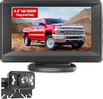 Tagurduskaamera j&auml;relpaigaldamine: 4,3-tolline HD 1080P v&auml;rviline &ouml;&ouml;n&auml;gemise monitor, Plug and Play, 60 minutit DIY paigaldust, stabiilne signaal, IP69K veekindel, sobib autole, maasturile, pikapile, veoautole.