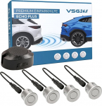VSG 24 Premium tagumine parkimisabi autole j&auml;relmaksmiseks, PDC tagumised parkimisandurid koos pistikupesaga, mis h&otilde;lbustab paigaldamist, tagurdussignalisatsioon koos k&otilde;lariga ja 4 anduriga, h&otilde;bedane v&auml;rvus
