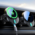 JOYROOM Magsafe autokinnitus koos laadimisfunktsiooniga, ventilatsiooni mobiiltelefoni hoidja, auto induktiivne 15 W kiirlaadimine, iPhone Magsafe laadija auto iPhone 16/15/14/13/12 seeria jaoks