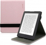kwmobile kate Kobo Aura H2O Edition 2 jaoks - PU nahast e-lugeri &uuml;mbris sisseehitatud k&auml;erihma ja alusega - roosakas kuldne