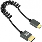 8K Mini HDMI kuni HMDI spiraalkaabel 2.2 ft, Spring Spiral HDMI kuni Mini HDMI kaabel, l&uuml;hike HDMI kaabel 2.1 8K @ 60Hz 48Gbps kaamera/kaameraker/HDTV/Tablet tavaline