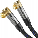 KabelDirekt 4K antennikaabel Nailon, TV-kaabel 90&deg; nurga all - 7,5 m - Arendatud Saksamaal, purunematu nailonmantel (nurkliit / nurkliit, digitaalne / analoog, DVB-C/DVB-T/S jaoks)