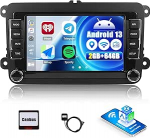 2G + 64G CAMECHO Android 13 autoraadio VW Golf 5 Polo Skoda jaoks koos Navi Carplay Android autoga, 7-tolline Double DIN autoraadio puuteekraan koos Bluetooth peeglilink FM/RDS WiFi SWC ja USB-ga