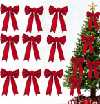 Pakis 9 j&otilde;ulukingi, suured glitteriga j&otilde;ulukingad, j&otilde;ulukingad, sametist, j&otilde;ulupuu kaunistamiseks, k&auml;sit&ouml;&ouml;ks, j&otilde;ulup&auml;rja kaunistamiseks, kingituste kaunistamiseks.