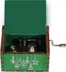 Evelure Music Boxes j&otilde;ulud puidust kellakarp Mini Vintage graveeritud muusikakarbid j&otilde;ulud &otilde;nnelikku uut aastat kingitused (roheline-3)