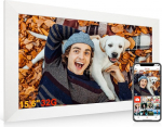 Digital Photo Frame 15.6 Inch Full HD IPS Electronic Photo Frame Large Touchscreen WiFi 20,000 Photos (32GB) Frameo Digital Photo Frame, Sharing Pictures/Music/Videos, White