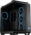 ASUS TUF Gaming GT502 Horizon TG ARGB Black Modular Dual Chamber Case (Panoraamne disain, 4 eelpaigaldatud ARGB ventilaatorit, esipaneeli kiire USB Type-C, must)