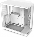 NZXT H6 Flow CC-H61FW-01 Kompaktne Mid Tower korpus kahe kambriga, klaasist paneelid panoraamvaatega, k&otilde;rge j&otilde;udlus, &otilde;huvool, paneelid, sisaldab 3 x 120 mm ventilaatorit, valge