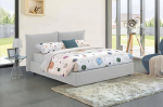 Talamo Italia - Gabriella Double Bed, Container Bed with Fabric Cover, 100% Made in Italy, Front Opening, Suitable for Mattress Cm 160 x 200 cm, White