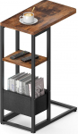 Yuede C Shape Side Table Small Side Table for Couch Recliner Extendable Under Sofa Tray with Storage Bag for Living Room Bedroom