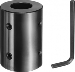 sourcing map Wellenkupplung, 2,5 cm Bohrung, 5,1 cm Au&szlig;endurchmesser, 7,6 cm L&auml;nge, schwarzer, oxidierter Stahl, starre Kupplung mit Sechskantschl&uuml;ssel f&uuml;r 3D-Drucker, Motorrad (4 Schrauben pro St&uuml;ck)