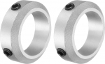 sourcing map 2 Piece Screw Collar Set 35mm Bore Aluminum Alloy Shaft Collars 50mm OD 15mm Width Axle Collar for Linear Rod Shaft Guide